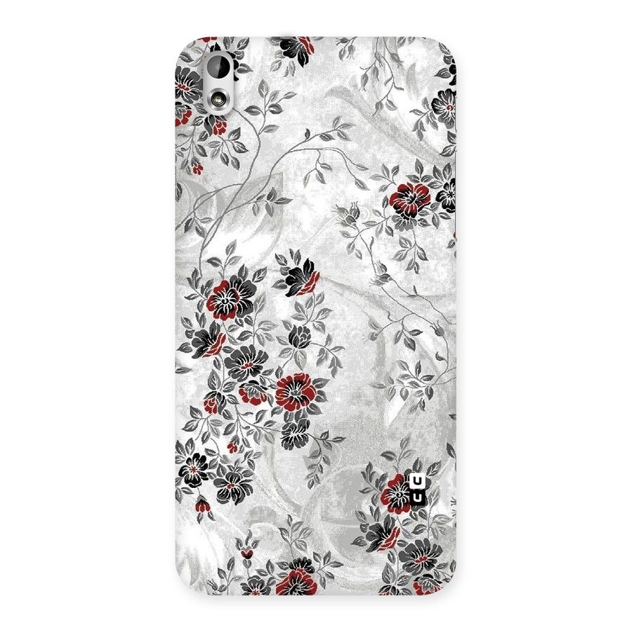 Pleasing Grey Floral Back Case for HTC Desire 816g