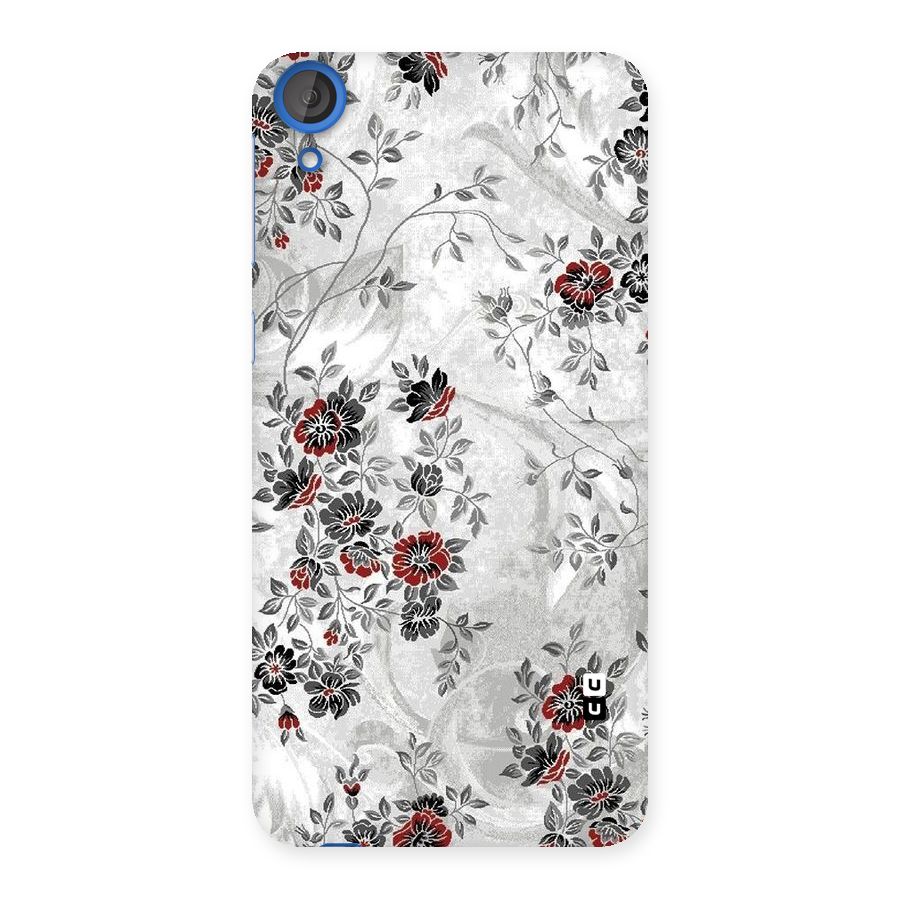 Pleasing Grey Floral Back Case for HTC Desire 820
