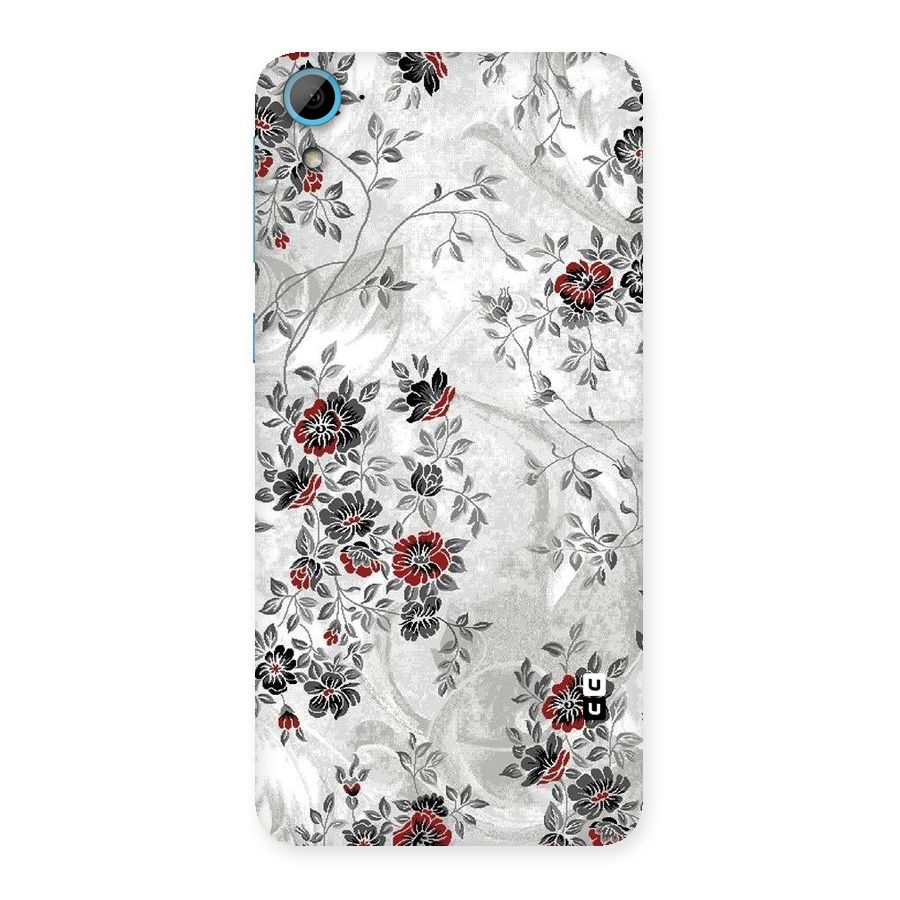 Pleasing Grey Floral Back Case for HTC Desire 826