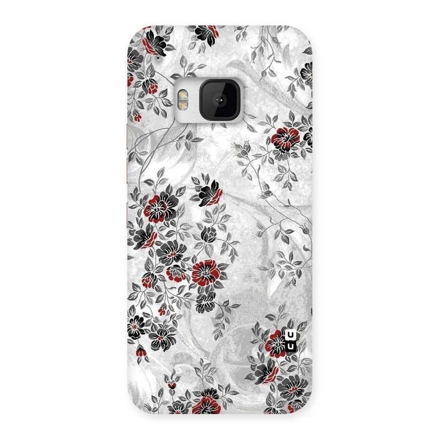 Pleasing Grey Floral Back Case for HTC One M9
