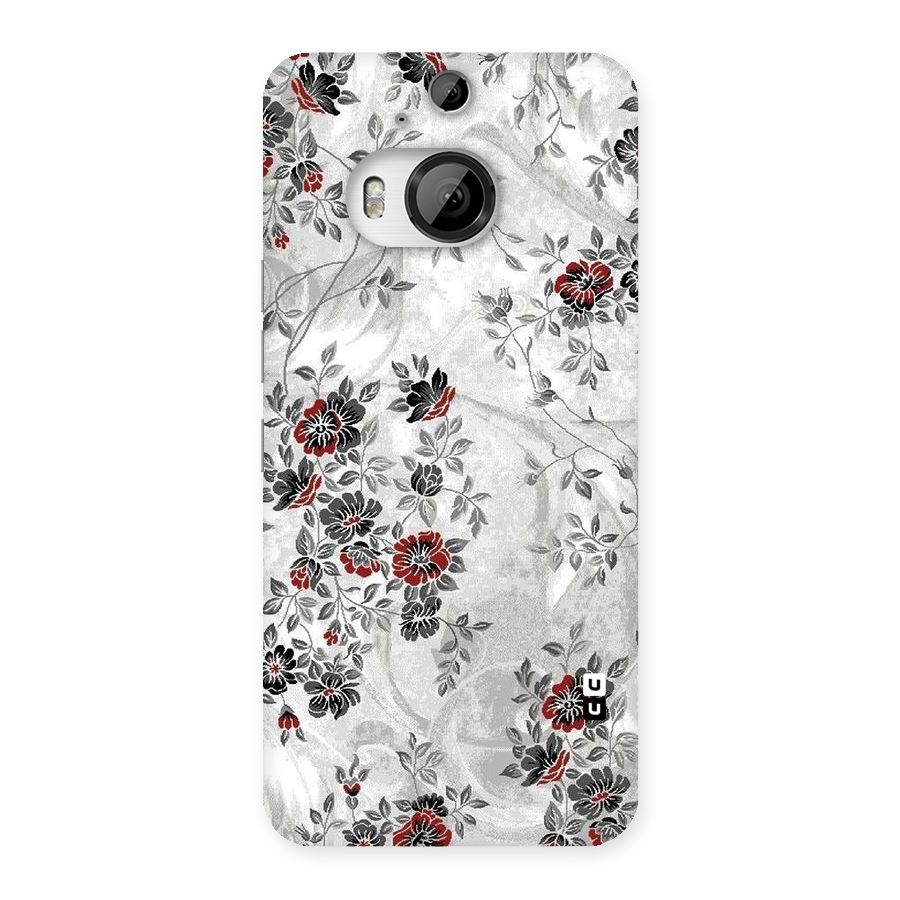 Pleasing Grey Floral Back Case for HTC One M9 Plus