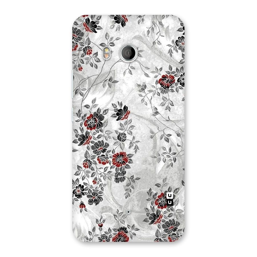 Pleasing Grey Floral Back Case for HTC U11