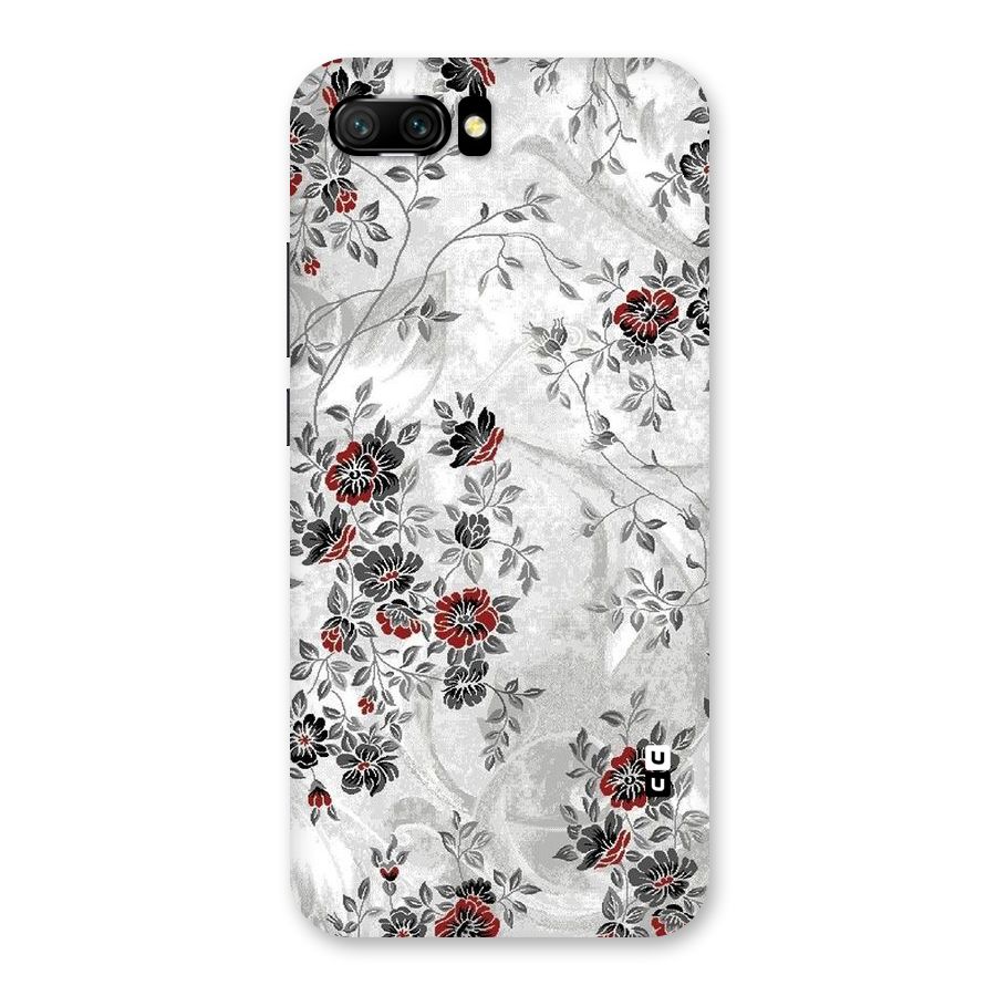 Pleasing Grey Floral Back Case for Honor 10