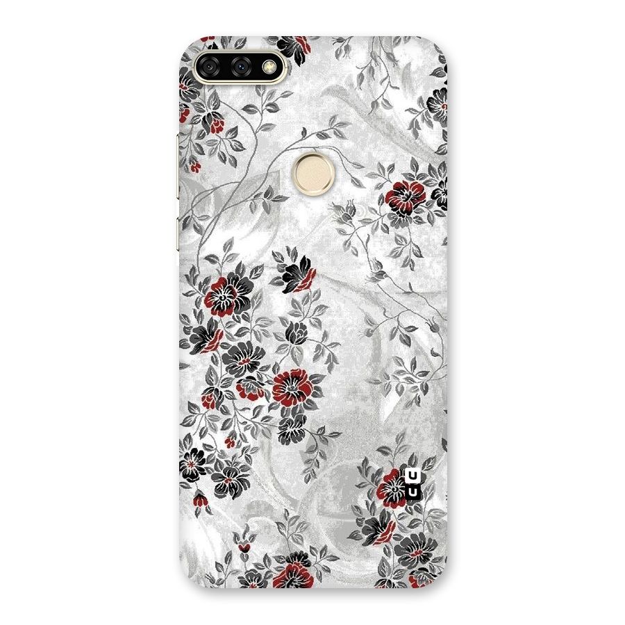 Pleasing Grey Floral Back Case for Honor 7A