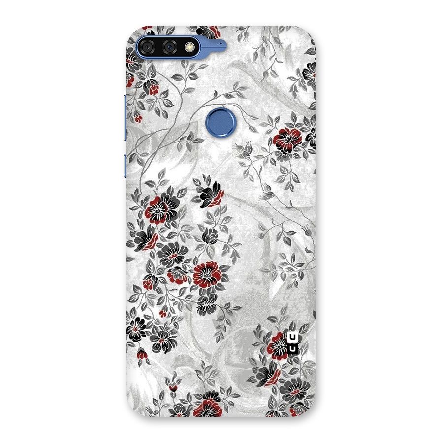 Pleasing Grey Floral Back Case for Honor 7C