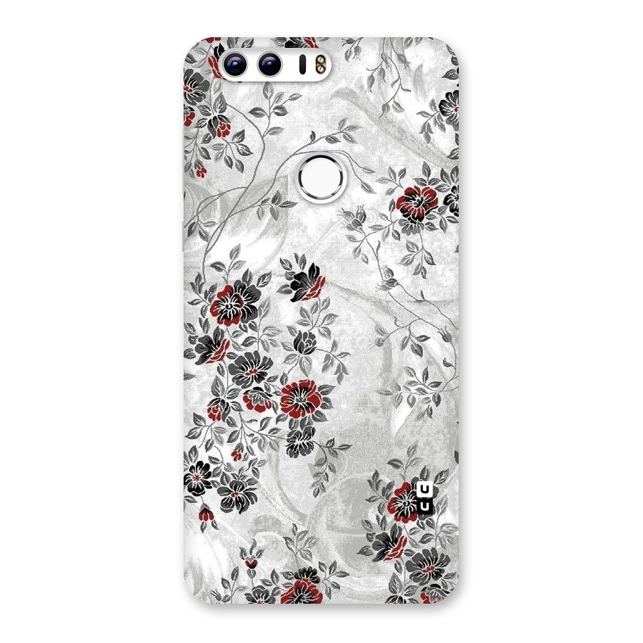 Pleasing Grey Floral Back Case for Honor 8
