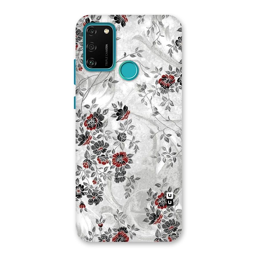 Pleasing Grey Floral Back Case for Honor 9A