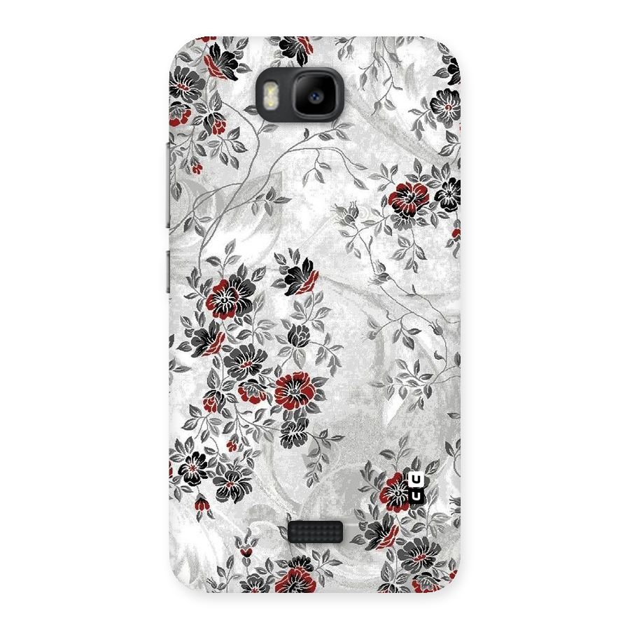 Pleasing Grey Floral Back Case for Honor Bee
