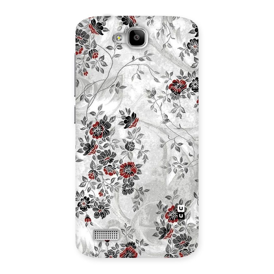 Pleasing Grey Floral Back Case for Honor Holly