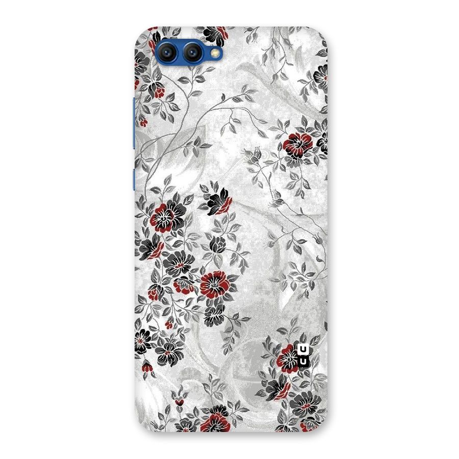 Pleasing Grey Floral Back Case for Honor View 10