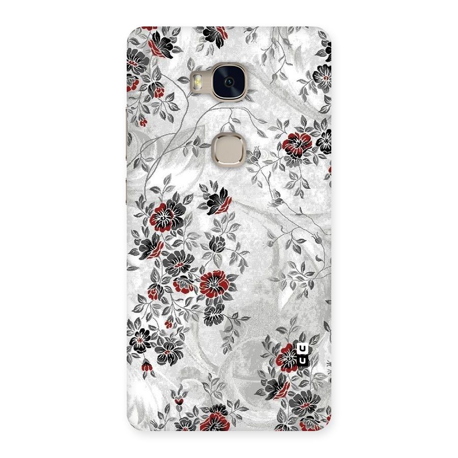 Pleasing Grey Floral Back Case for Huawei Honor 5X