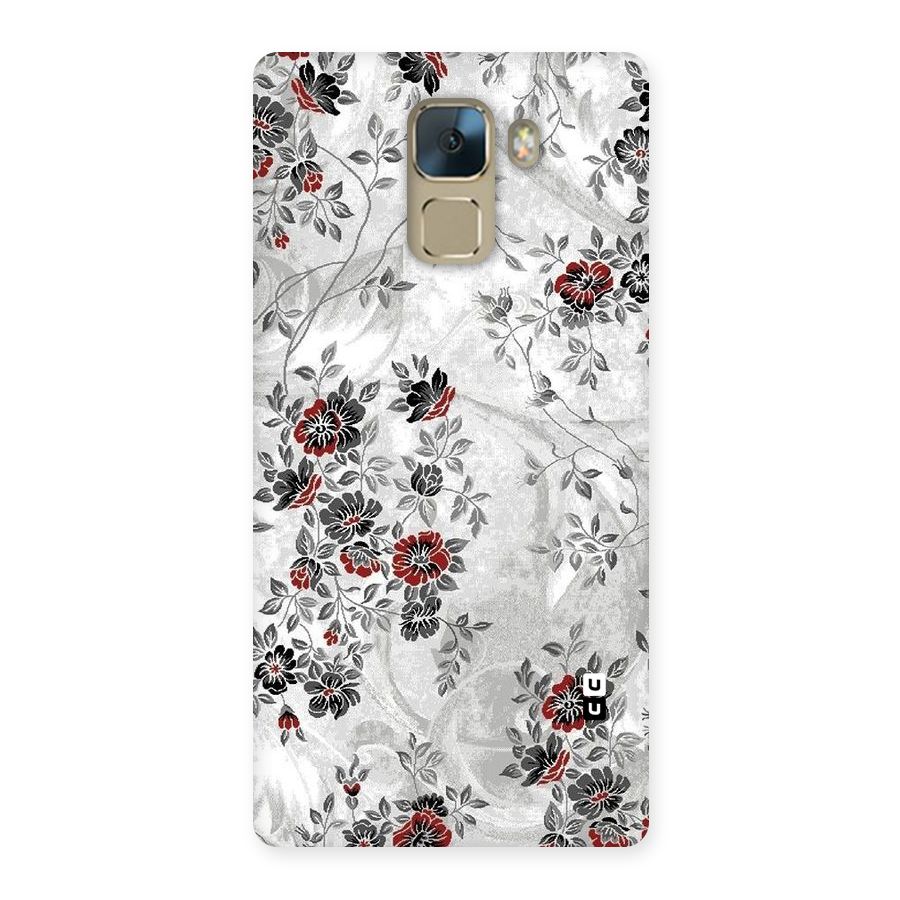 Pleasing Grey Floral Back Case for Huawei Honor 7