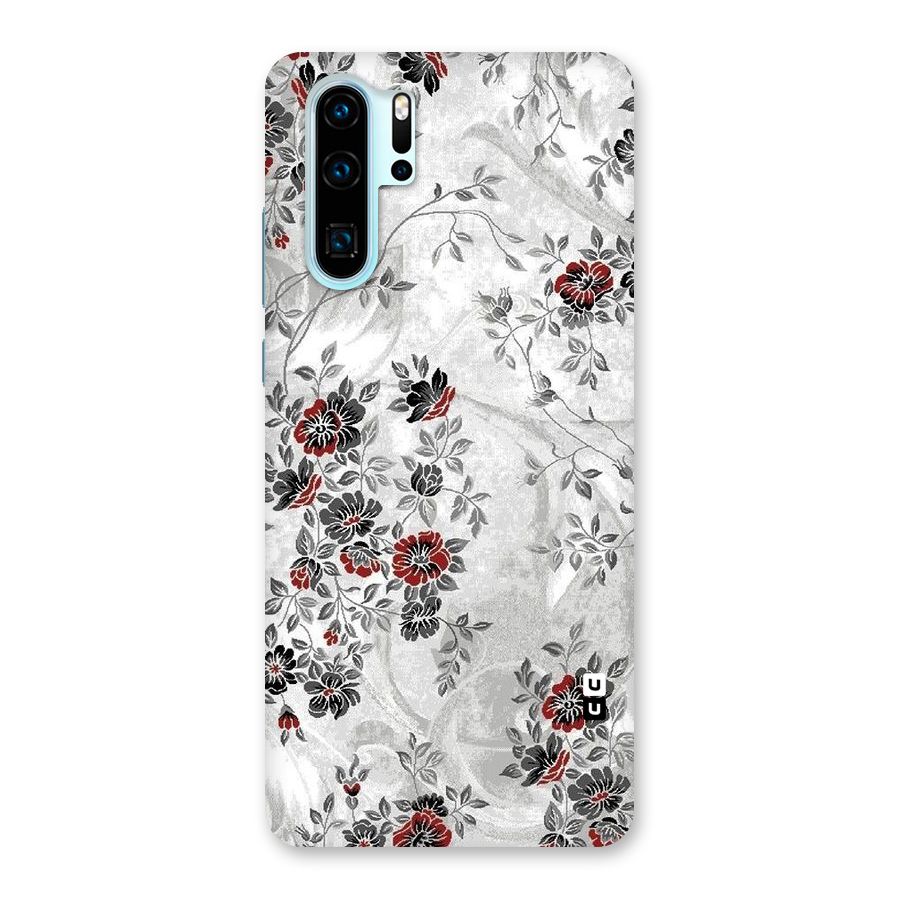 Pleasing Grey Floral Back Case for Huawei P30 Pro