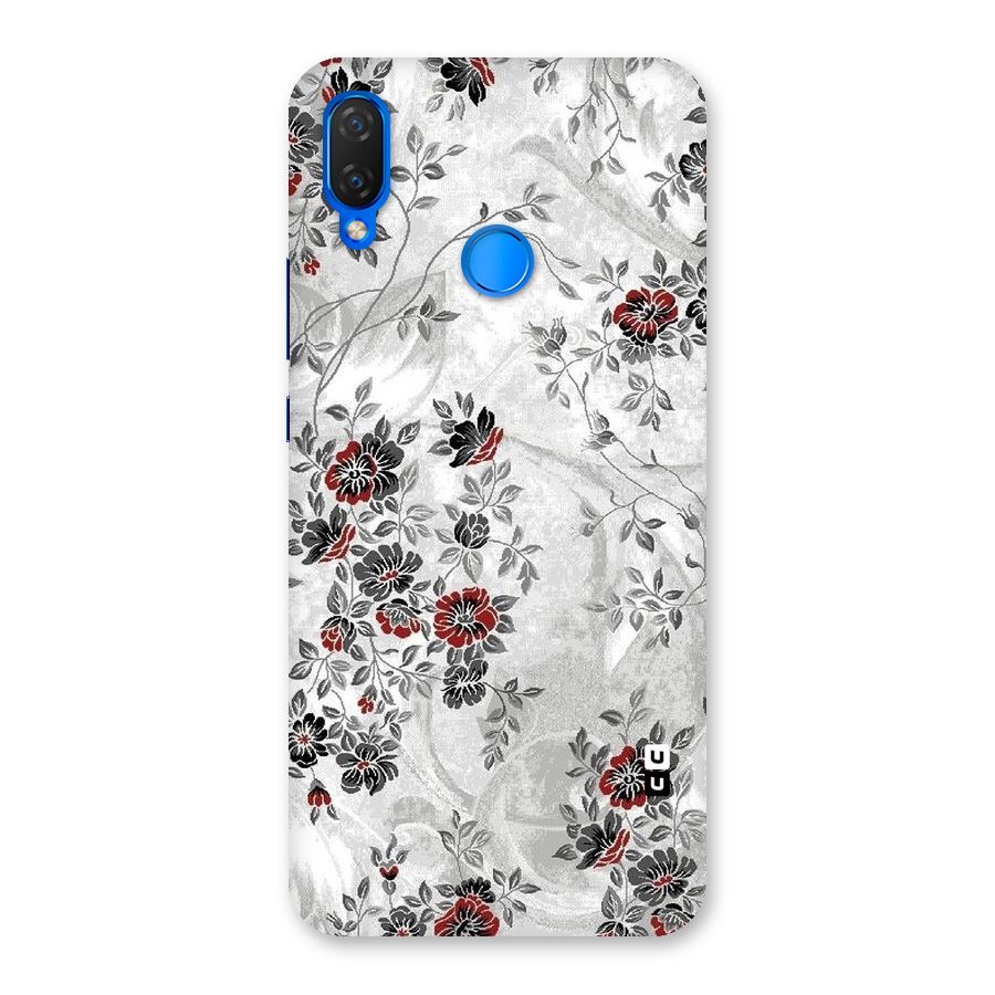 Pleasing Grey Floral Back Case for Huawei P Smart+