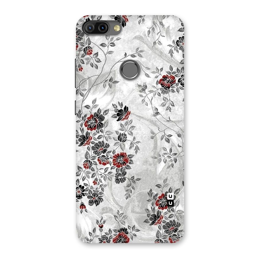 Pleasing Grey Floral Back Case for Infinix Hot 6 Pro