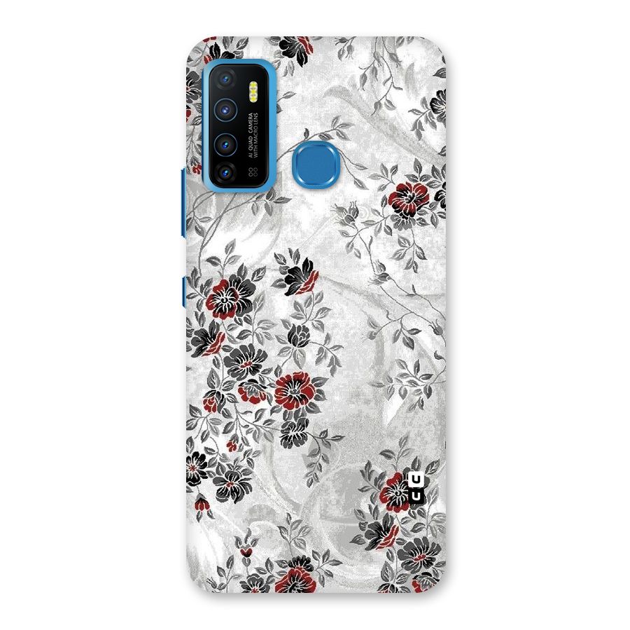 Pleasing Grey Floral Back Case for Infinix Hot 9