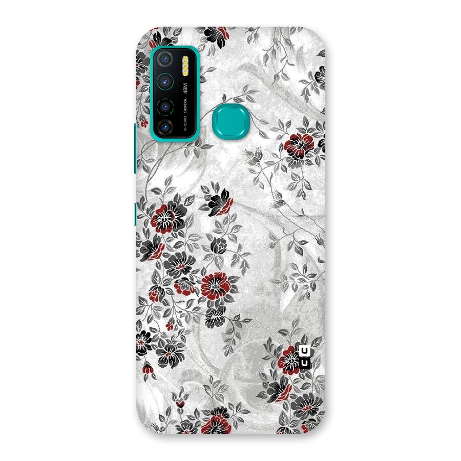Pleasing Grey Floral Back Case for Infinix Hot 9 Pro
