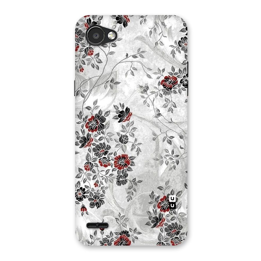 Pleasing Grey Floral Back Case for LG Q6