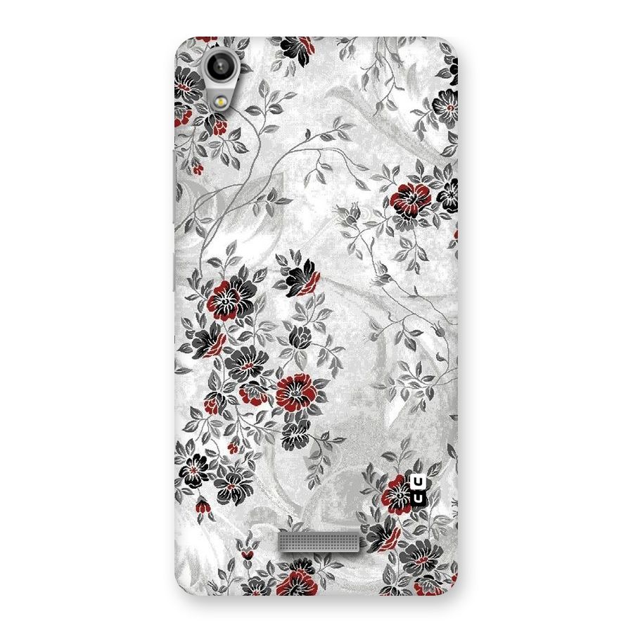 Pleasing Grey Floral Back Case for Lava-Pixel-V1