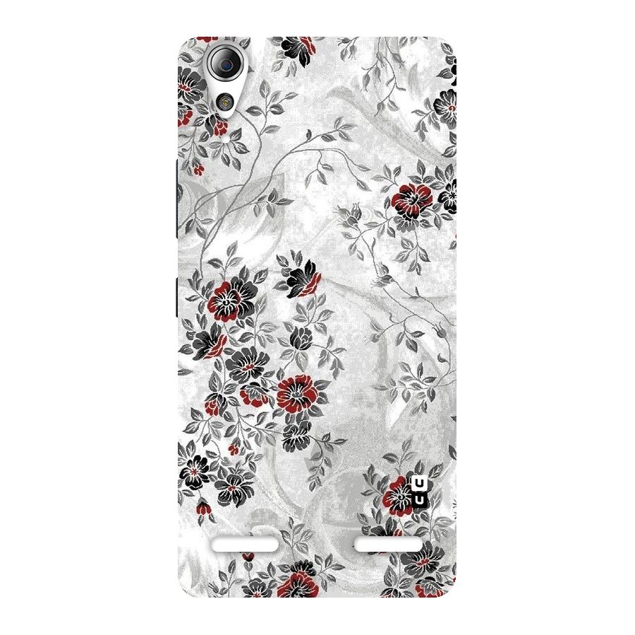 Pleasing Grey Floral Back Case for Lenovo A6000 Plus