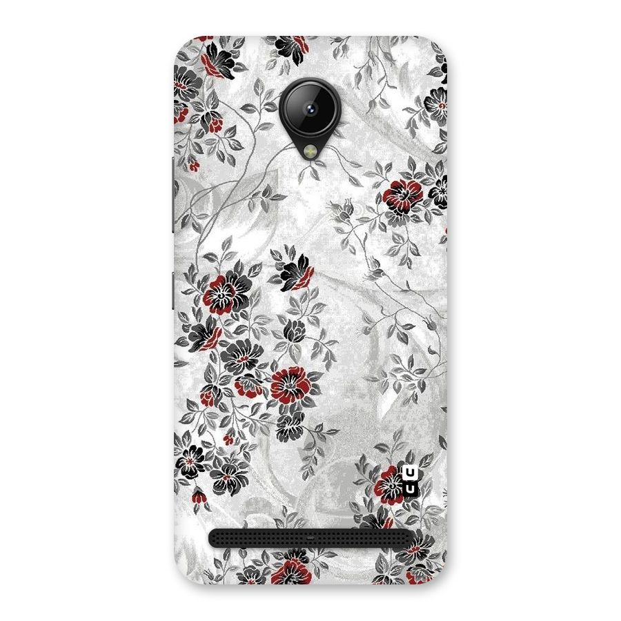 Pleasing Grey Floral Back Case for Lenovo C2