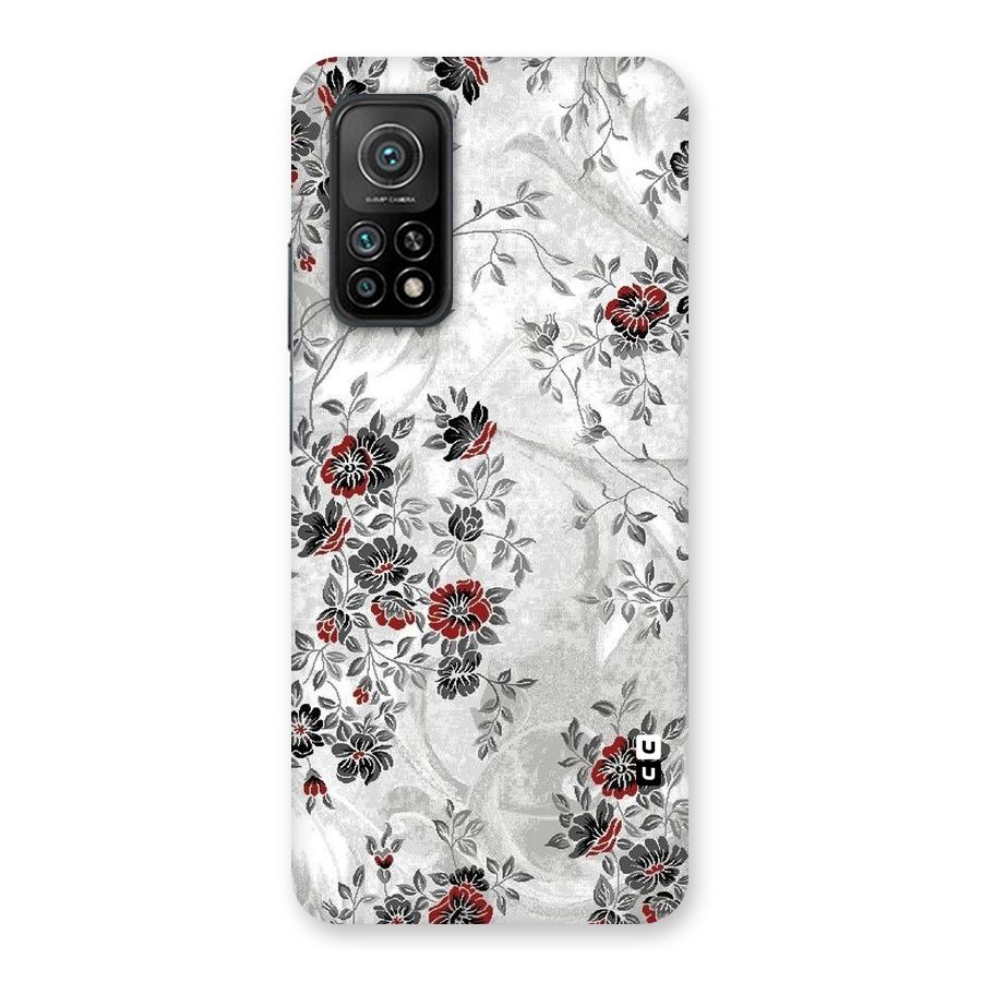 Pleasing Grey Floral Back Case for Mi 10T Pro 5G