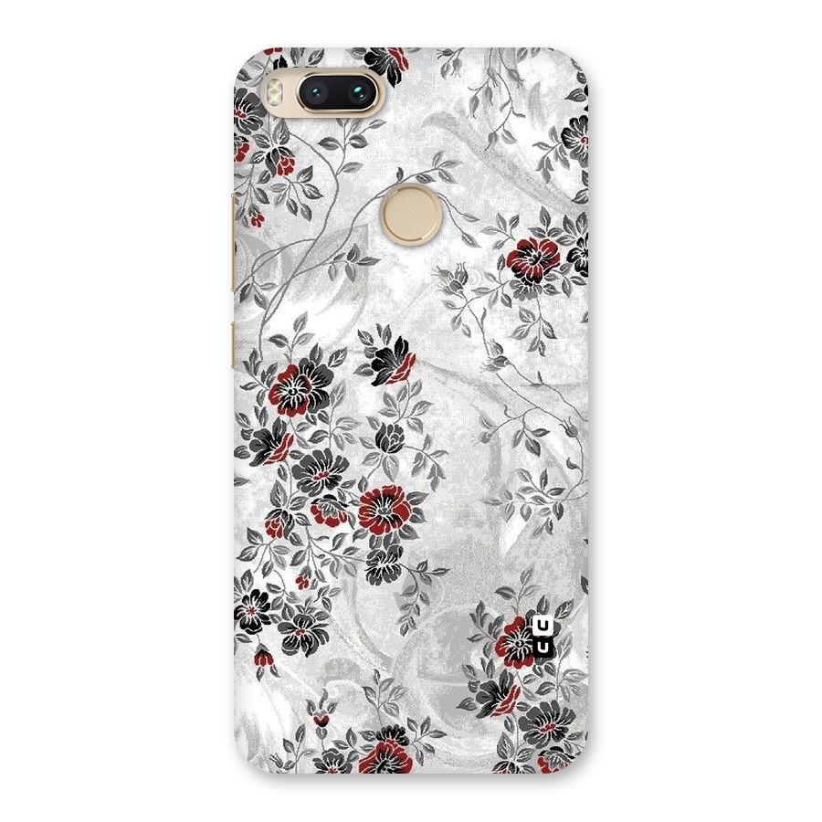 Pleasing Grey Floral Back Case for Mi A1