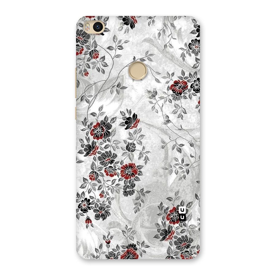 Pleasing Grey Floral Back Case for Mi Max 2