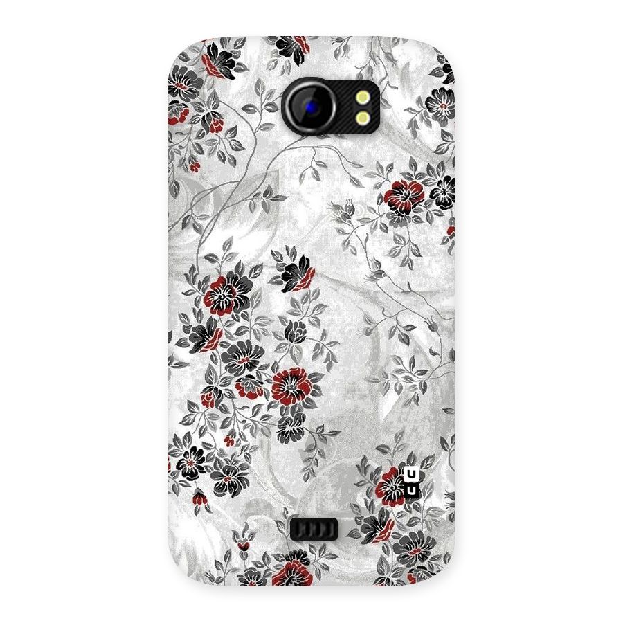 Pleasing Grey Floral Back Case for Micromax Canvas 2 A110