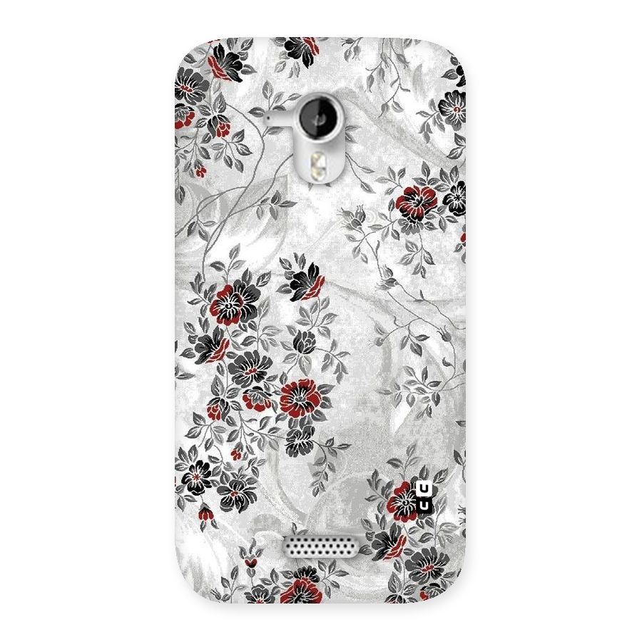 Pleasing Grey Floral Back Case for Micromax Canvas HD A116