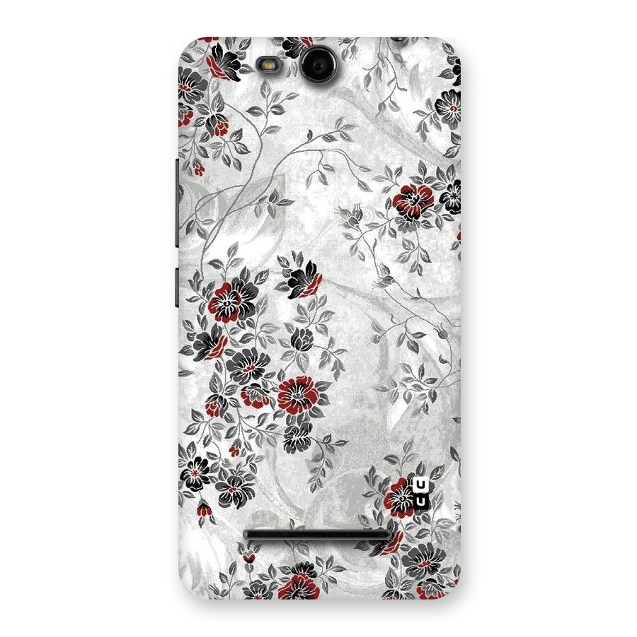 Pleasing Grey Floral Back Case for Micromax Canvas Juice 3 Q392