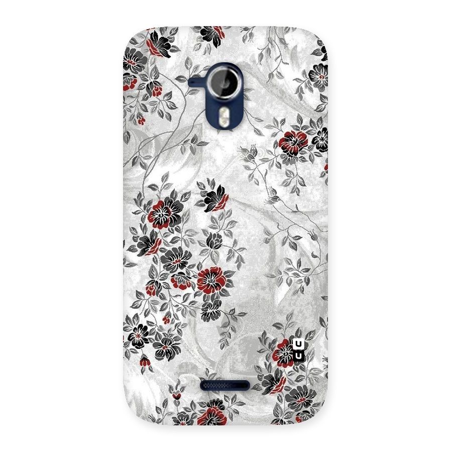 Pleasing Grey Floral Back Case for Micromax Canvas Magnus A117