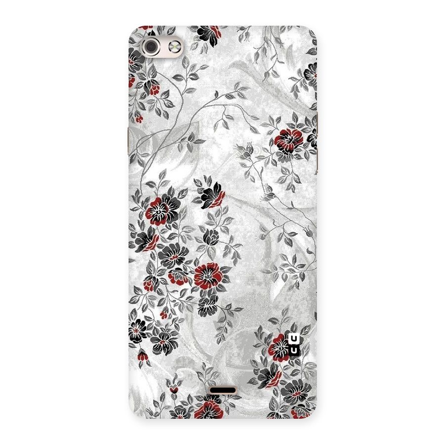 Pleasing Grey Floral Back Case for Micromax Canvas Silver 5