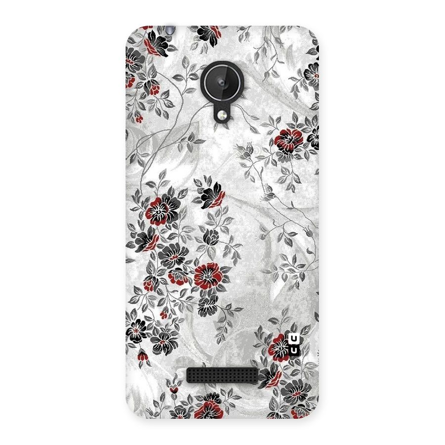 Pleasing Grey Floral Back Case for Micromax Canvas Spark Q380
