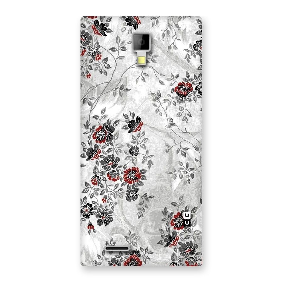 Pleasing Grey Floral Back Case for Micromax Canvas Xpress A99
