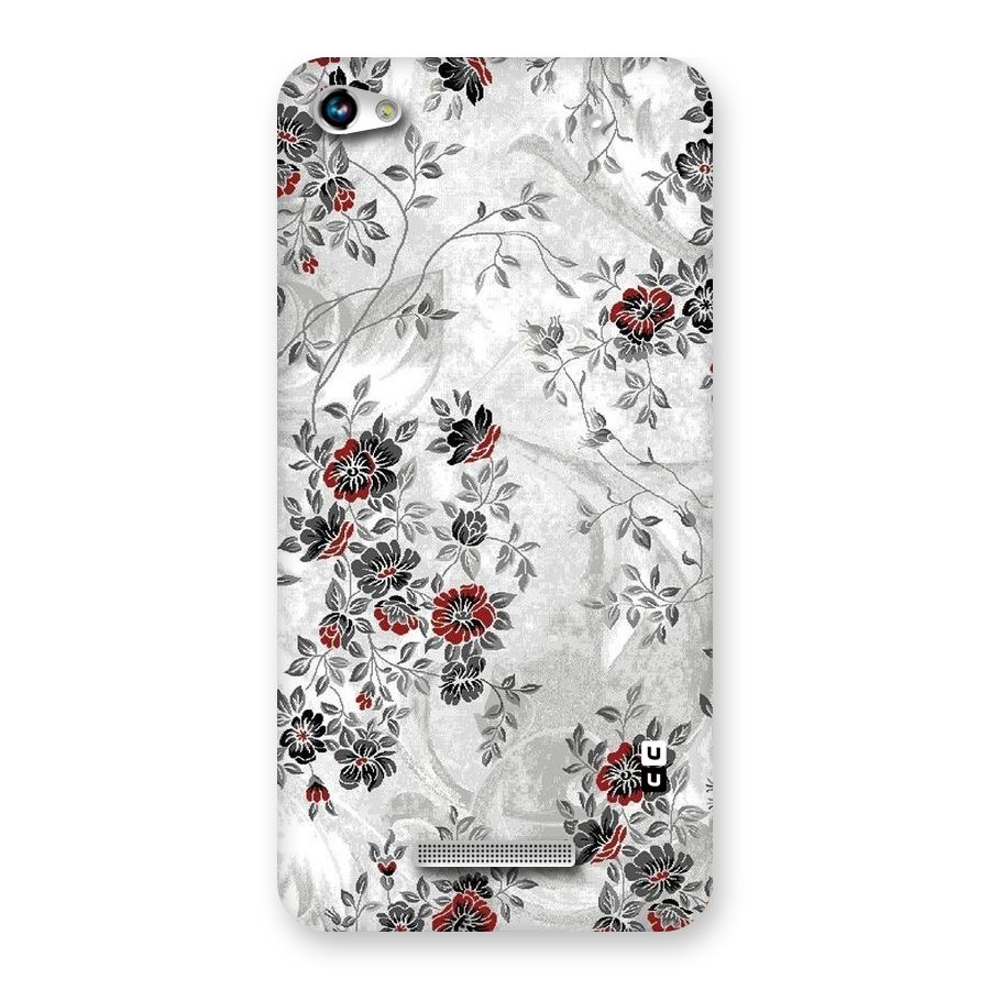 Pleasing Grey Floral Back Case for Micromax Hue 2