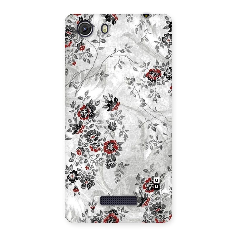 Pleasing Grey Floral Back Case for Micromax Unite 3