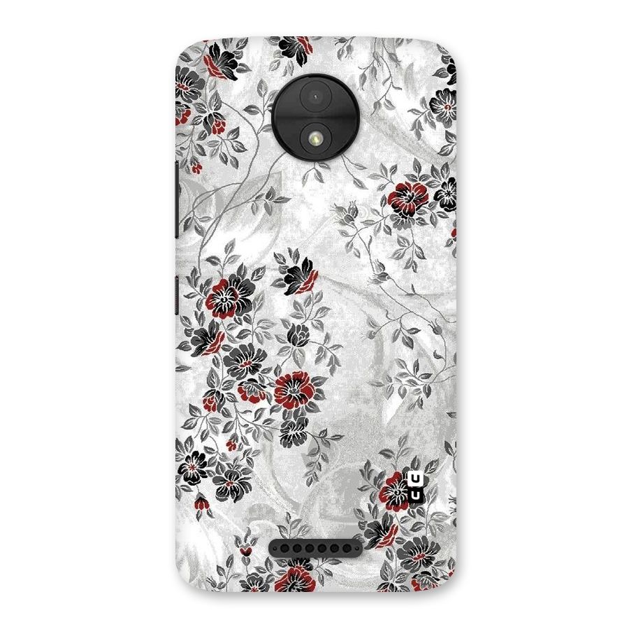 Pleasing Grey Floral Back Case for Moto C