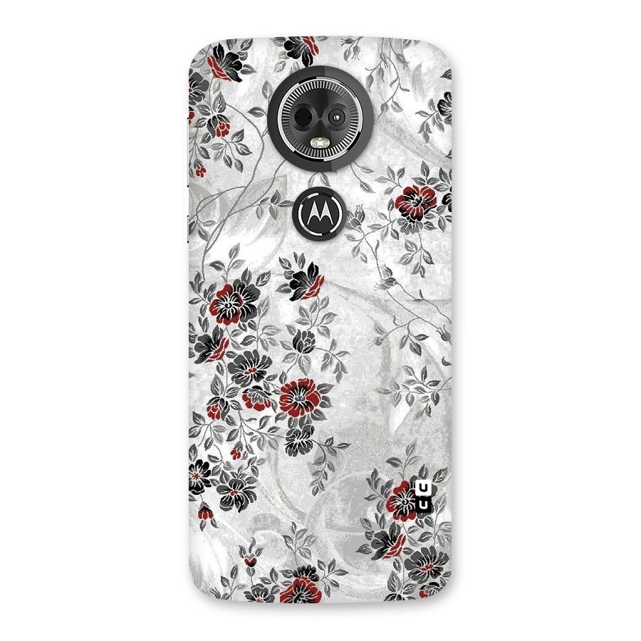 Pleasing Grey Floral Back Case for Moto E5 Plus