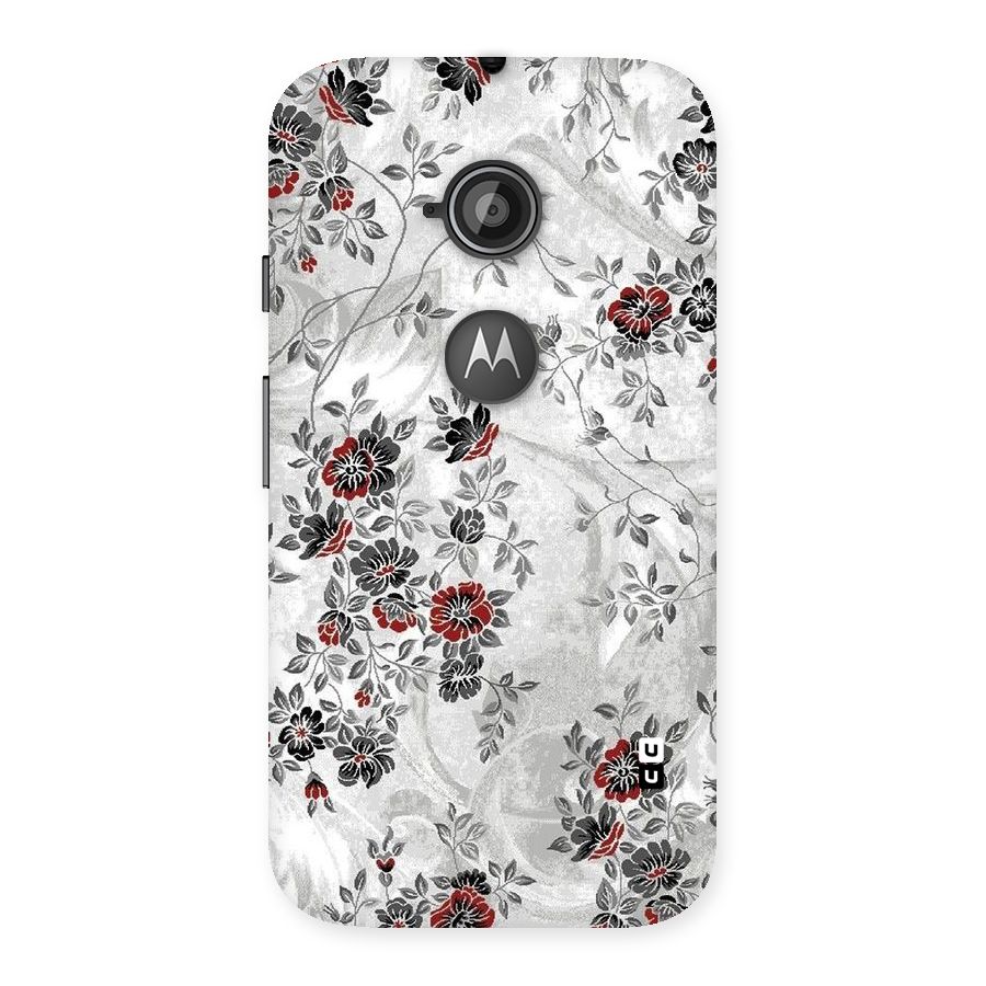 Pleasing Grey Floral Back Case for Moto E 2nd Gen