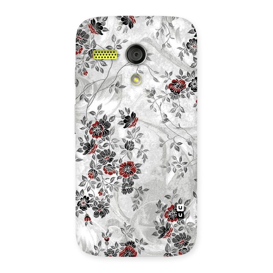 Pleasing Grey Floral Back Case for Moto G