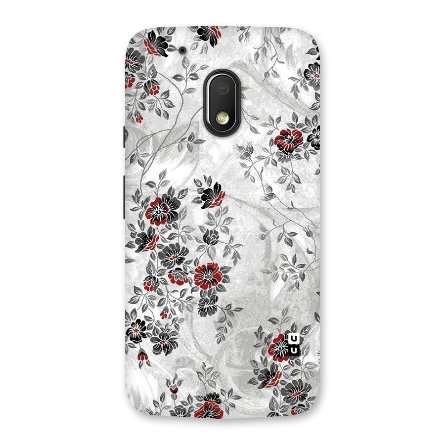 Pleasing Grey Floral Back Case for Moto G4 Play