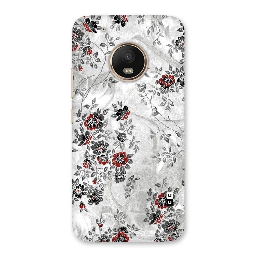 Pleasing Grey Floral Back Case for Moto G5 Plus