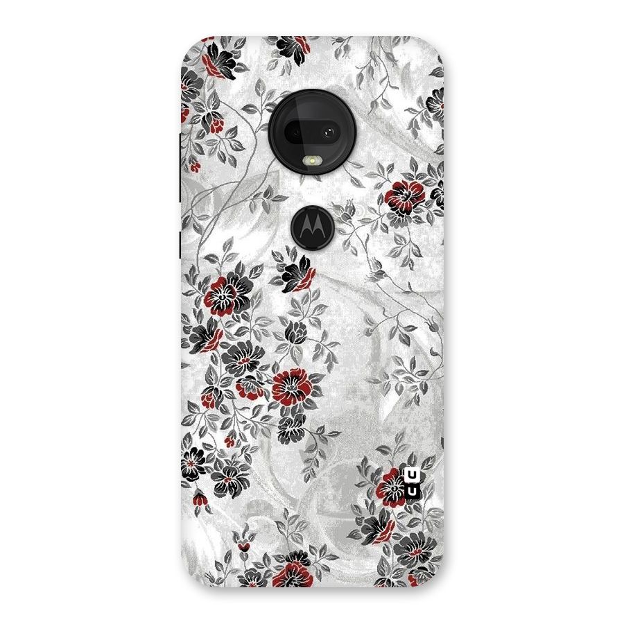 Pleasing Grey Floral Back Case for Moto G7