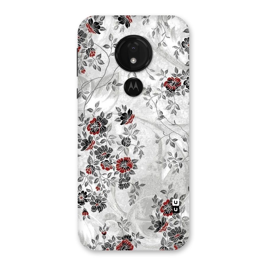 Pleasing Grey Floral Back Case for Moto G7 Power