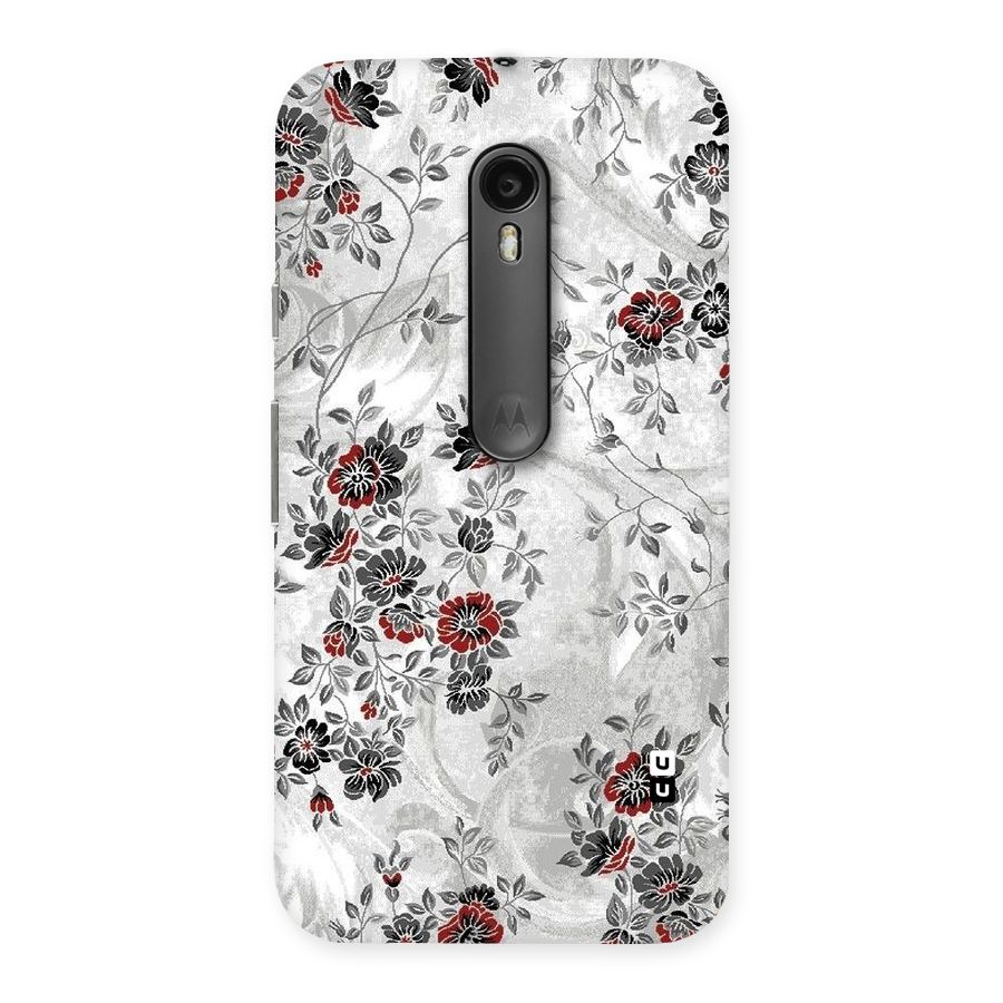 Pleasing Grey Floral Back Case for Moto G Turbo