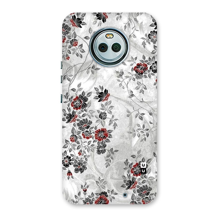 Pleasing Grey Floral Back Case for Moto X4