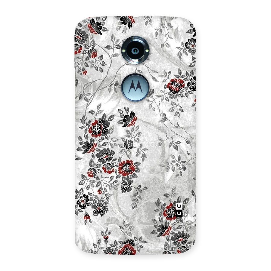 Pleasing Grey Floral Back Case for Moto X 2nd Gen