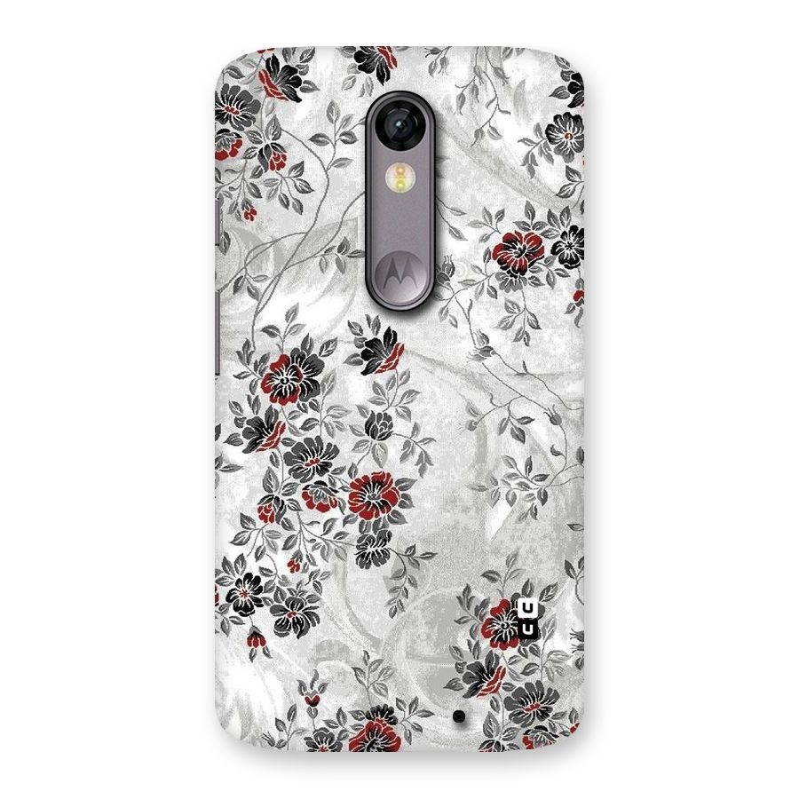 Pleasing Grey Floral Back Case for Moto X Force