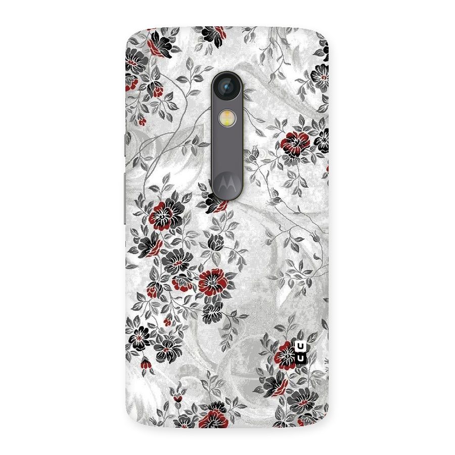 Pleasing Grey Floral Back Case for Moto X Play